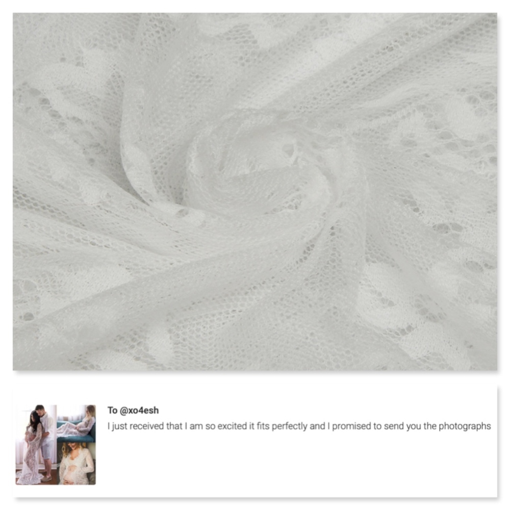 Maternity Lace Photoshoot Gown in White - Picture 4 of 9